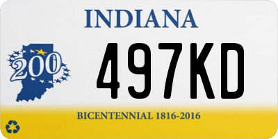 IN license plate 497KD
