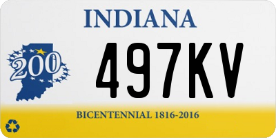 IN license plate 497KV