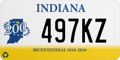 IN license plate 497KZ