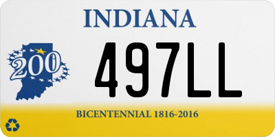 IN license plate 497LL