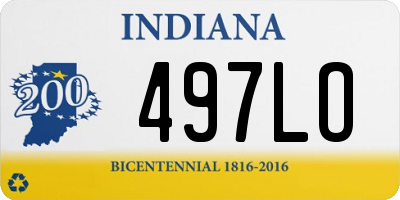IN license plate 497LO