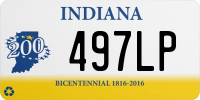 IN license plate 497LP