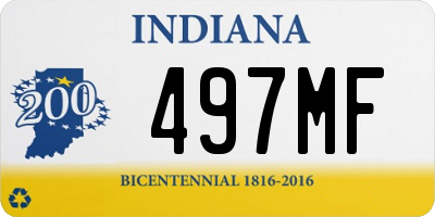 IN license plate 497MF