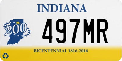 IN license plate 497MR