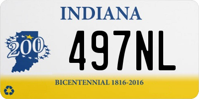 IN license plate 497NL