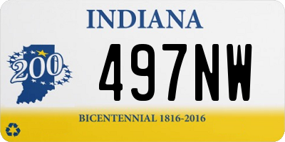 IN license plate 497NW