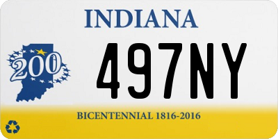 IN license plate 497NY