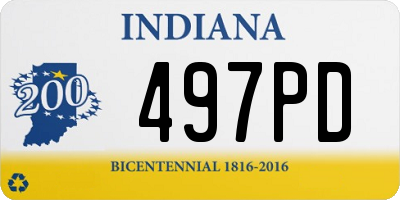 IN license plate 497PD