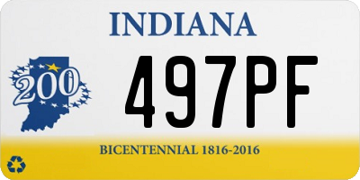 IN license plate 497PF