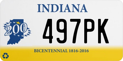 IN license plate 497PK