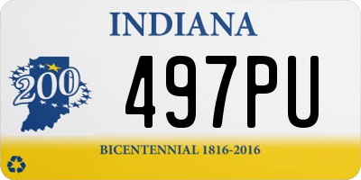 IN license plate 497PU