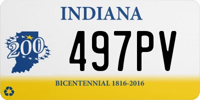 IN license plate 497PV