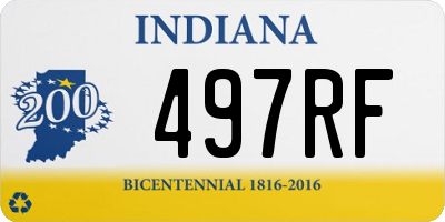 IN license plate 497RF