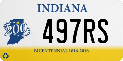 IN license plate 497RS