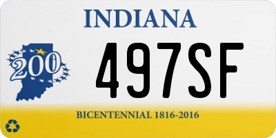 IN license plate 497SF