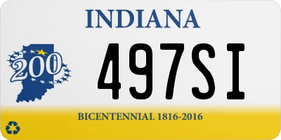 IN license plate 497SI