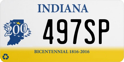 IN license plate 497SP