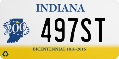 IN license plate 497ST