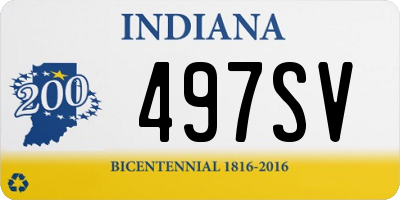 IN license plate 497SV