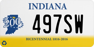 IN license plate 497SW