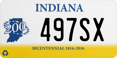 IN license plate 497SX