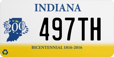 IN license plate 497TH