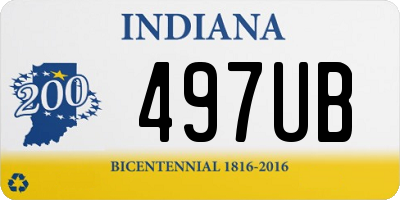 IN license plate 497UB