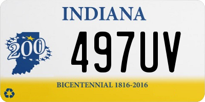 IN license plate 497UV