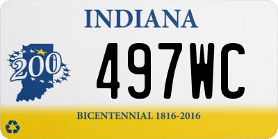 IN license plate 497WC