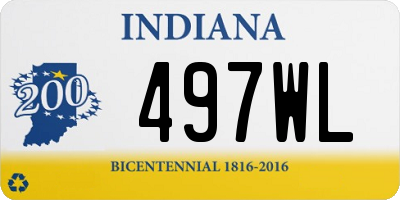 IN license plate 497WL