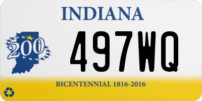 IN license plate 497WQ