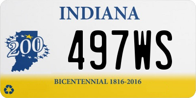 IN license plate 497WS
