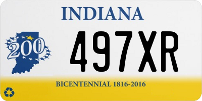 IN license plate 497XR