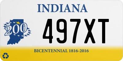 IN license plate 497XT