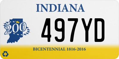 IN license plate 497YD