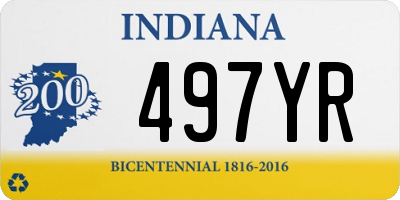 IN license plate 497YR