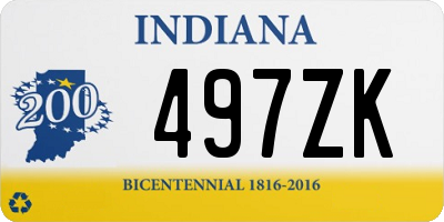 IN license plate 497ZK