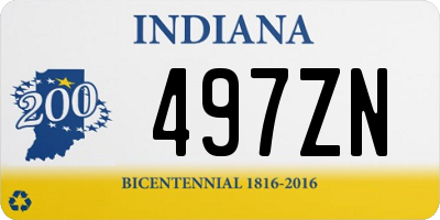 IN license plate 497ZN