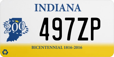 IN license plate 497ZP