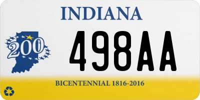 IN license plate 498AA