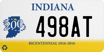 IN license plate 498AT