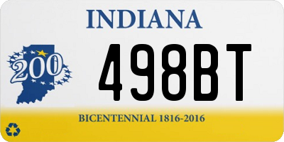 IN license plate 498BT