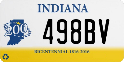 IN license plate 498BV