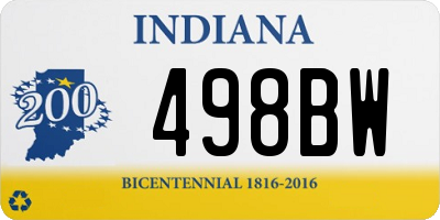 IN license plate 498BW