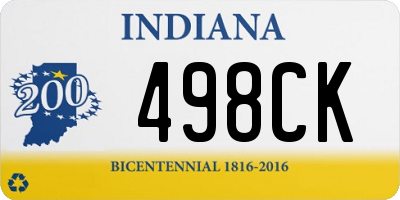 IN license plate 498CK