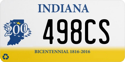 IN license plate 498CS