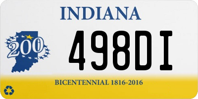 IN license plate 498DI