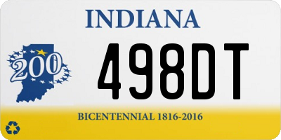 IN license plate 498DT