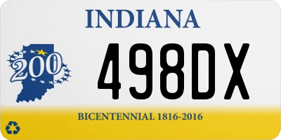 IN license plate 498DX