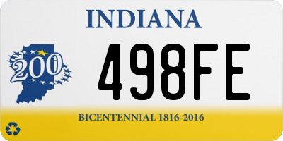 IN license plate 498FE